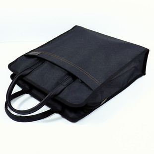 帆布文件包手提商务男双层收纳文件袋大容量拉链公文袋定制会议包