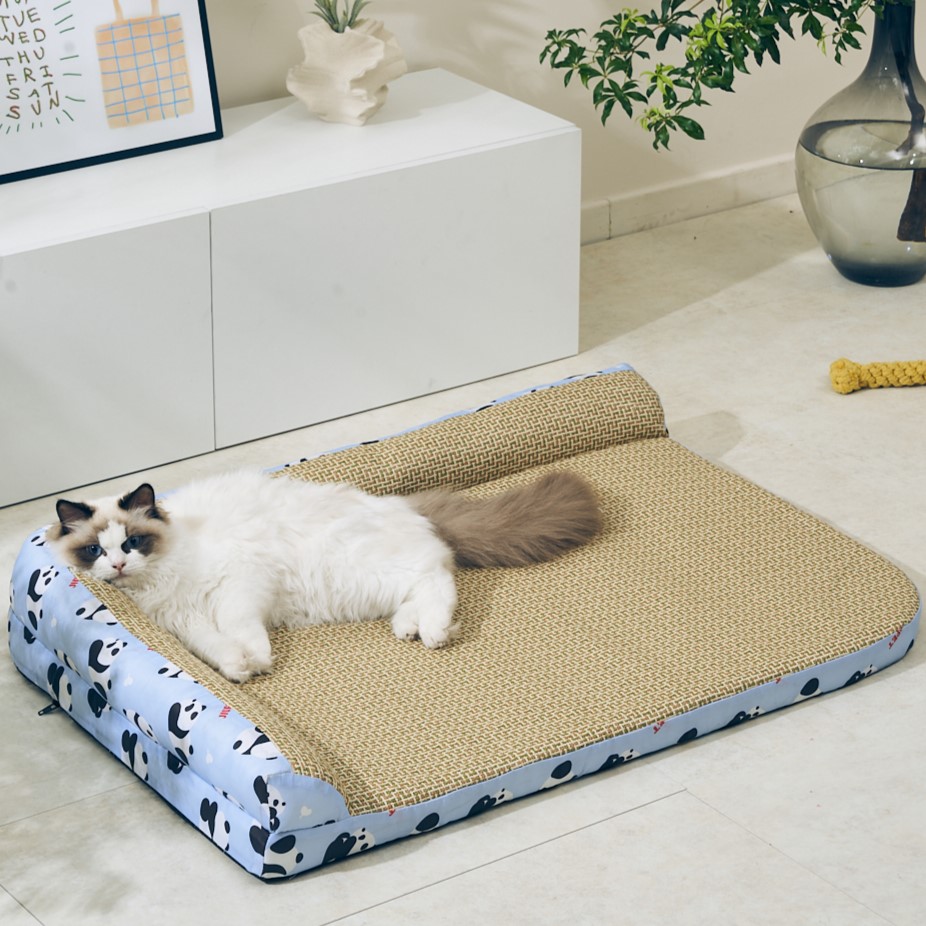 猫窝夏季凉席可拆洗网红猫床沙发藤编幼猫咪睡垫四季通用宠物用品