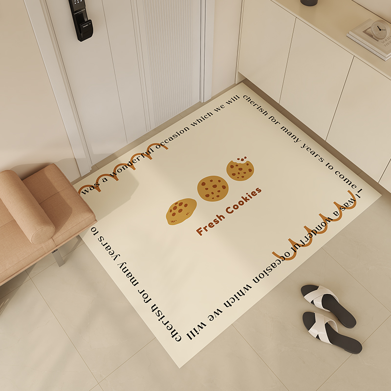 奶油风入户门地垫皮革门垫防水防滑进门垫子家用厨房门口地毯脚垫