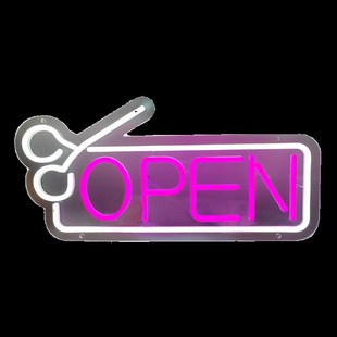 营业中open霓虹灯led正在营业装饰氛围灯发光字广告招牌USB悬挂