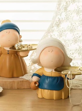 北欧风进门玄关收纳戴珍珠耳环大艺术家玄关收纳家居客厅创意摆件