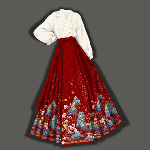 马面裙敬酒服新娘2024新款新中式国风婚服红色结婚订婚礼服女秋冬