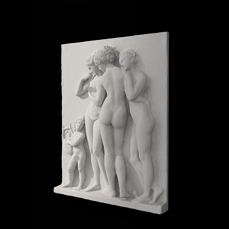 聆听的女神浮雕艺术摆件立体画艺术香薰石膏装饰家居扩香摆件北欧