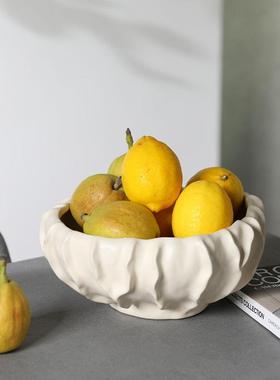 法式RNI厅简餐桌陶瓷水果盘摆件侘寂ins盘风客茶几收纳托软装饰约