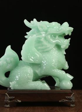 财麒摆件麒麟一对乔家居招电视柜玄麟关摆设迁1223办公室开业店铺