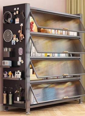 钢制书柜带门儿童书卧防尘储物柜厅落地室置物架客展85525示柜架