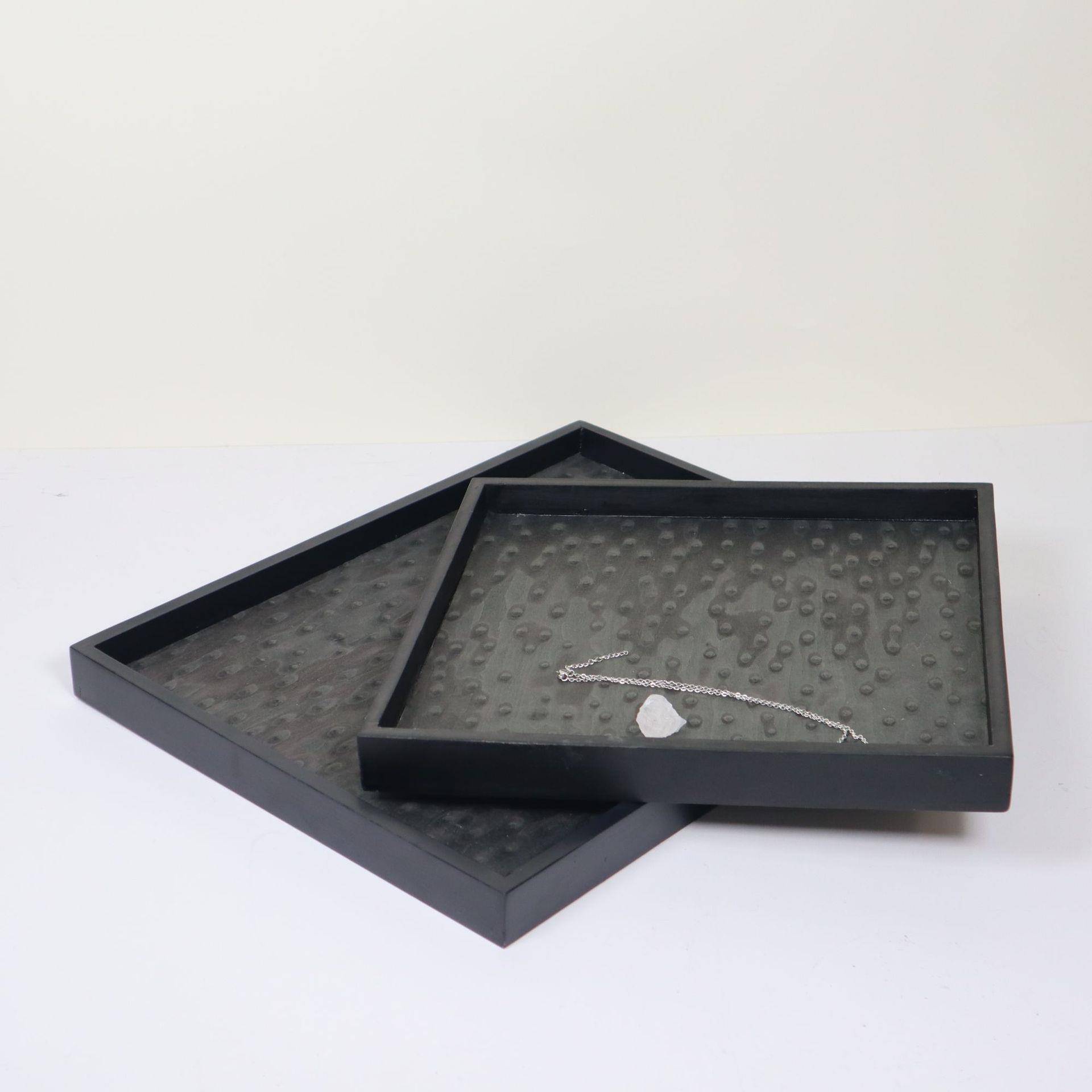 现代简约质肌理纹方木形托盘置物收创意件桌面NJF摆茶几纳装饰样