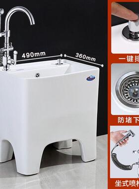 家用高拖把池外97726阳台墩布池高脚拖布加池带龙海头绵拖布盆卫