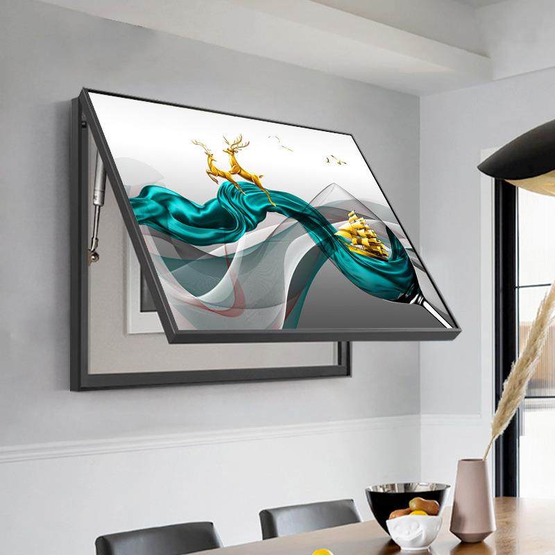 铝合金压表代箱装饰画轻奢简约现装饰遮挡配电箱电电闸箱液压电表