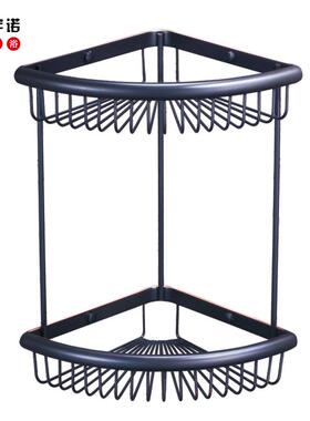 置黄铜物欧式扇形三角蓝浴室转角篮双层置QXE架卫生间物网浴室角