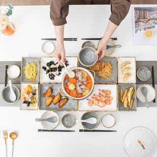 乔迁之喜居礼新品闺蜜搬厚边方形家暖房礼物高档拼盘用套送装组合