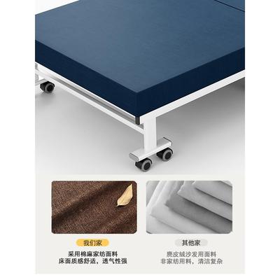 日式折结实耐架a0312用可叠单人床滑轮简床易床办公室午休酒店加