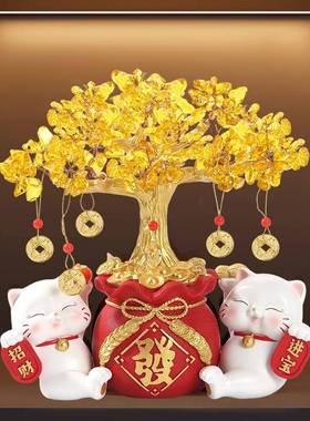 财猫摆件玄关装送饰品开业礼高招礼XCM25A11品高级感装饰品源头档