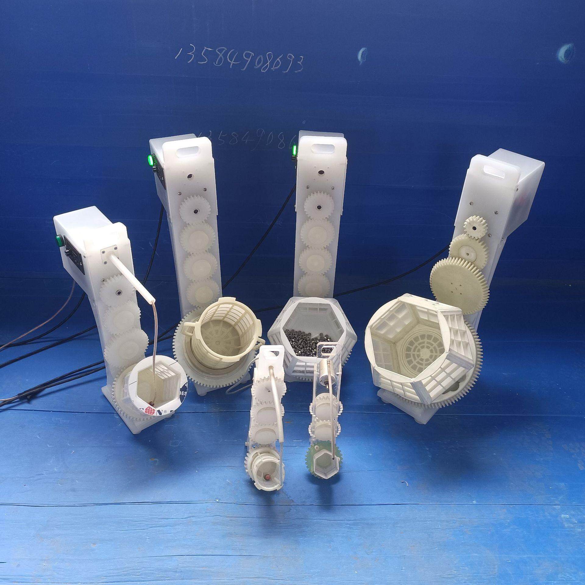 手提自可调速电化镀斜跨敞口0.3mm网孔六角鼓形塑料滚篮笼桶筒机
