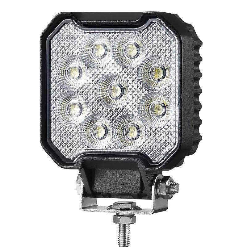 方形9珠汽车灯高亮LED工作灯泛光工程农机越野驾驶室灯饰配件