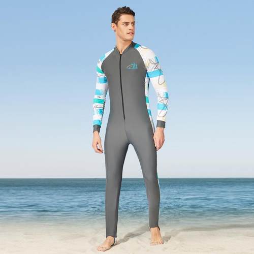 夏季新款成人连体泳衣无钢托无胸垫锦纶印花速干成人男士连体泳衣