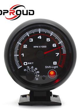 95MM汽车改装转速表3.75英寸通用0-8000RPM报警功能仪表1-8缸