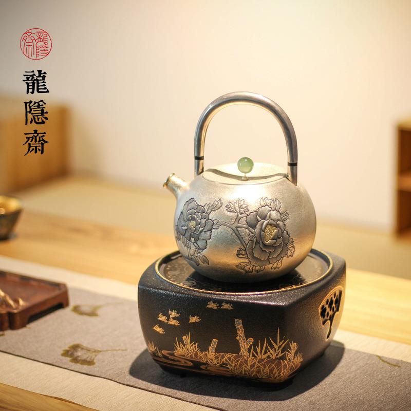 龙隐斋电陶炉茶炉家用静音壶银壶陶壶专用煮茶器具烧水煮茶炉玻璃
