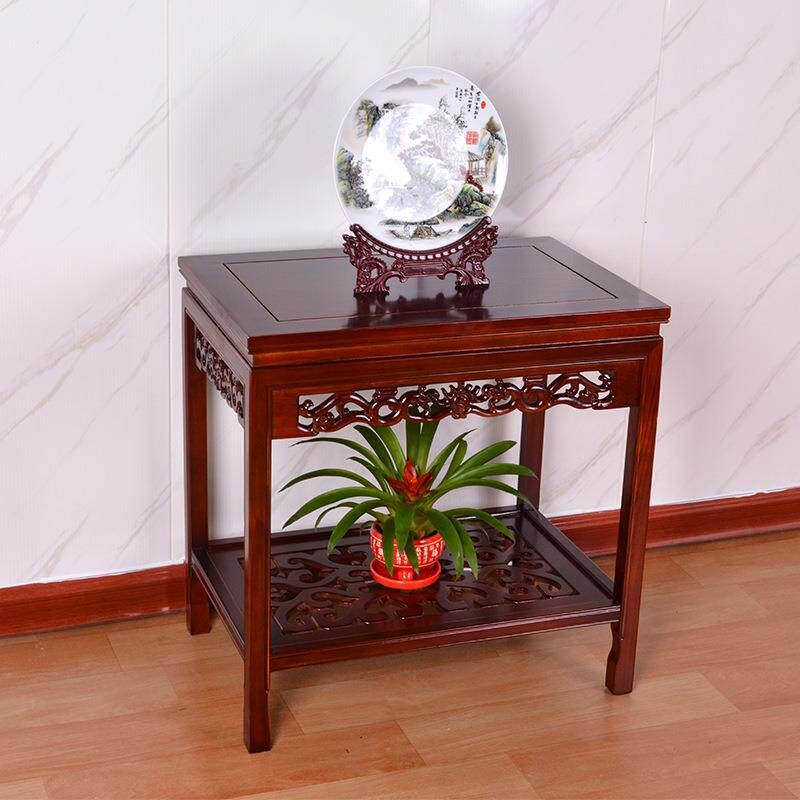 实木小茶几新中式长方形客厅榆木雕花轻奢桌整装简约沙发边几角几