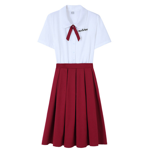 女大童连衣裙夏装两件套12女孩学院风15岁初中生合唱比赛演出礼服