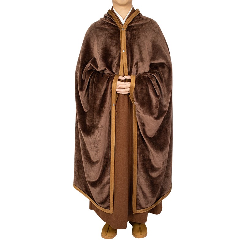 出家僧人盖腿打坐两用披风绒毛毯保暖静坐禅修观音斗篷冬季居士服