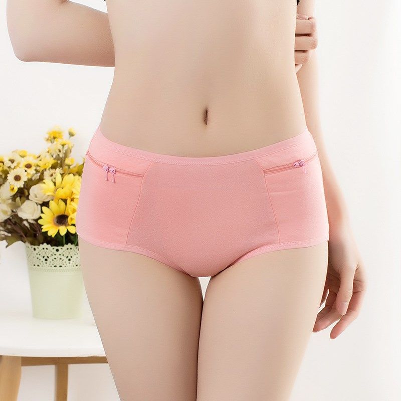 双口袋双拉链带兜防盗裤女士纯棉三角内裤有兜旅行装钱防贼短裤头,女士内衣/男士内衣/家居服,女三角裤,淘宝优惠券,粉丝福利购,淘宝优惠卷