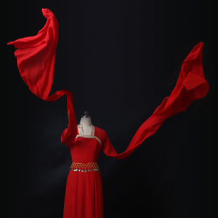 唯美古典舞大鱼水袖表演服凉凉舞蹈服红色古装女汉服甩袖惊鸿舞