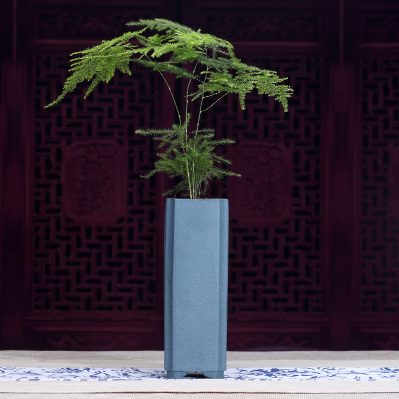 紫砂花盆小号四方签筒兰花多肉文竹悬崖盆景花卉绿植简约陶瓷包邮