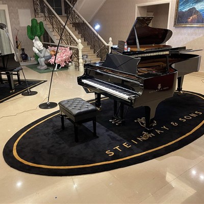 钢琴地毯椭圆形隔音隔热防潮减震手工加厚腈纶三角琴地垫免洗定制