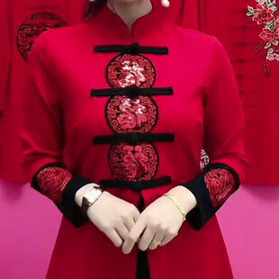 本命年红色连衣裙秋冬2021新款过年喜庆女装中国风衣服时尚大码裙