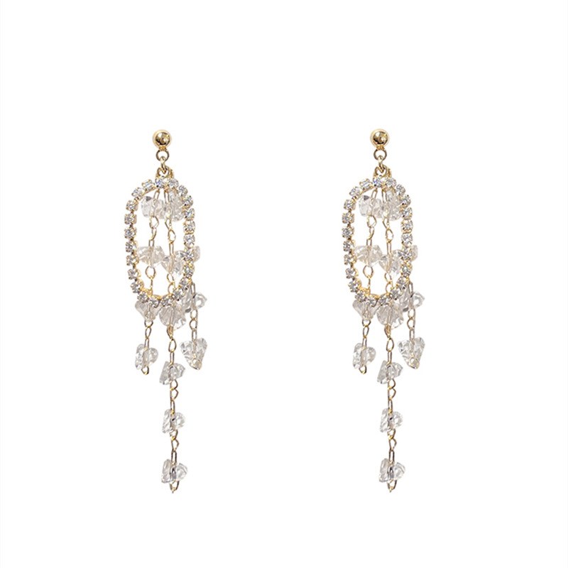 srrmhyn气质中长款流苏耳环高级感轻奢显脸小耳坠耳饰女网红2023