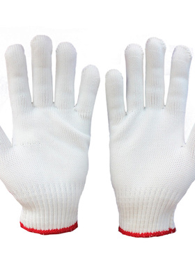 天达尼龙手套500g劳保耐磨工作男女工地干活搬砖厂机械白色四季耐