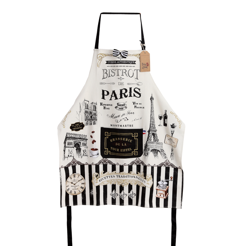 出口法国纯棉围裙家用厨房防水防油防污甜品糕点咖啡店工作服围腰