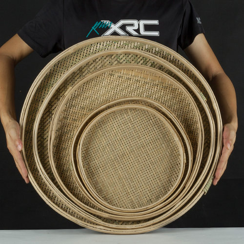 苏里  手工竹编竹制品有孔筛子家用簸箕圆形竹匾农家晾晒干货竹筐