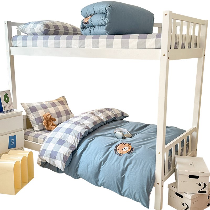 学生全棉床上三件套宿舍纯棉被套上下铺床单寝室床笠款单人床专用