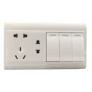 藤本明装开关插座150型三位开关带二二三插七孔独立控制插多控插