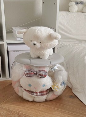 多功能透明收纳储物凳可坐家用透明小凳子零食玩具收纳箱整理盒