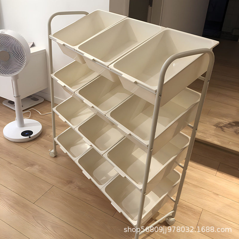 落地玩具收纳架置物架角架多功能落地家用小推车收纳架蔬菜储物架