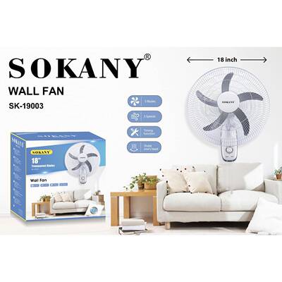 SOKANY19003电风扇家用壁挂式风扇定时可摇头风扇WALLFAN