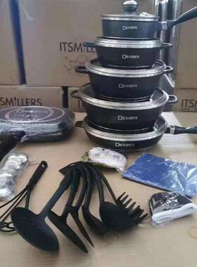 套dessin压i23件大理石锅铝制不粘锅麦饭RYL汤锅铝铸厨房套装