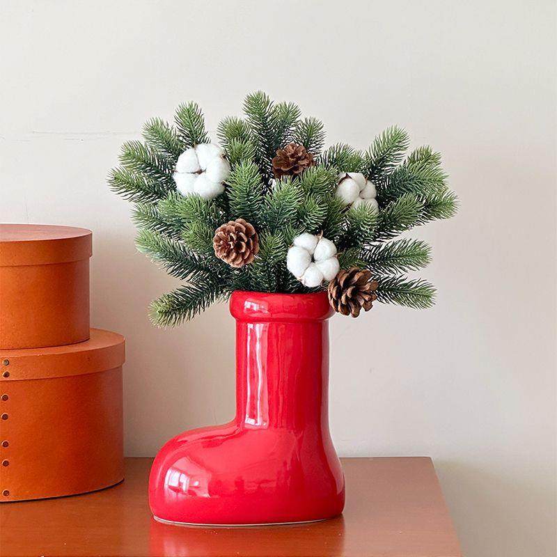 创意圣诞小花红靴花瓶陶瓷众仿真花轻客厅装饰摆奢厂家直供件干花,家居饰品,餐桌花艺,淘宝优惠券,粉丝福利购,淘宝优惠卷