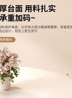 桌白色圆网红接待洽谈桌北欧茶风奶咖店桌椅组合餐啡ZCI桌餐椅圆