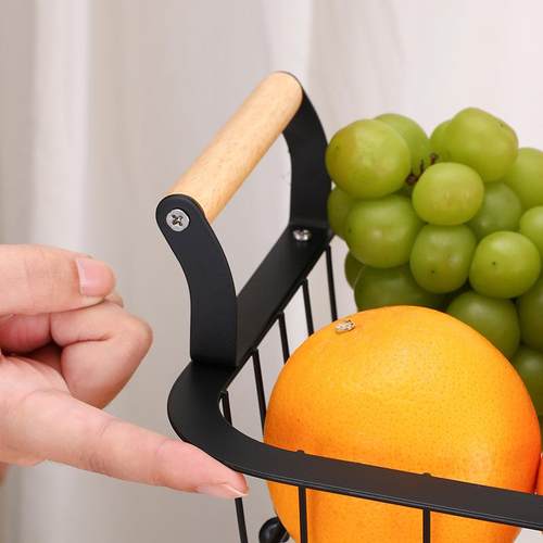 可卸架组拆多层收装纳双木柄手提水果篮家无品牌/用厨房客厅置物