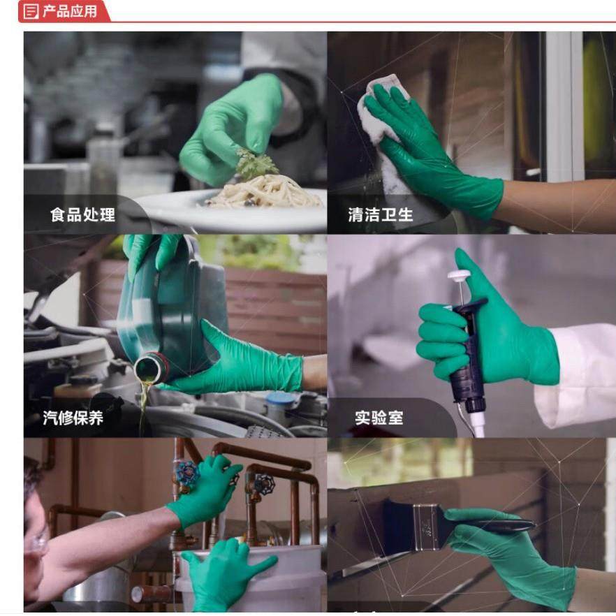 德斯保g-VIB6次3防化丁耐腈手套一性无粉加厚耐油酸碱实室验防护