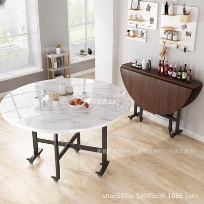 折叠用餐家桌小JHG562户型移动大圆桌多功能盘餐桌客厅吃转饭桌折