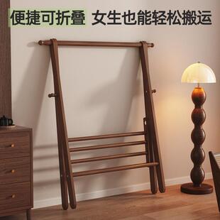 感实衣服架木家用挂衣PIO木落地衣帽架质装店多功能晾衣架子