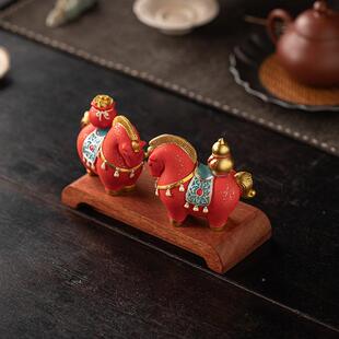 新式马高上发财件创意十中二生肖20250613马招财办公摆室桌面装饰