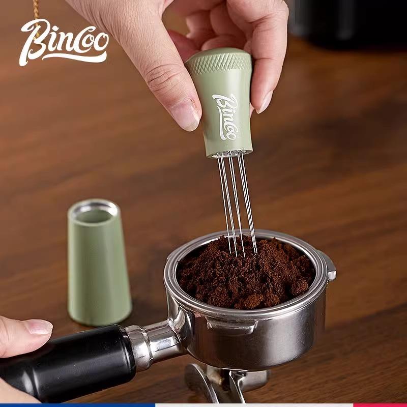 Bincoo绿色布粉LAY针意式咖啡粉结打锤散器布粉器压粉块拌均搅匀