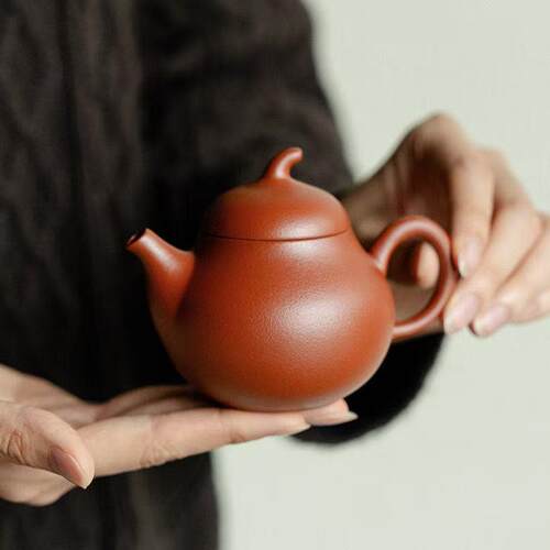 橘51652皮紫砂壶梨朱砂泥壶婷紫壶大容思茶量球孔过滤家用紫砂茶