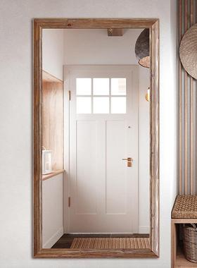 欧式美式穿衣镜实地木全身镜古风落镜家用30947服店木复质装大镜